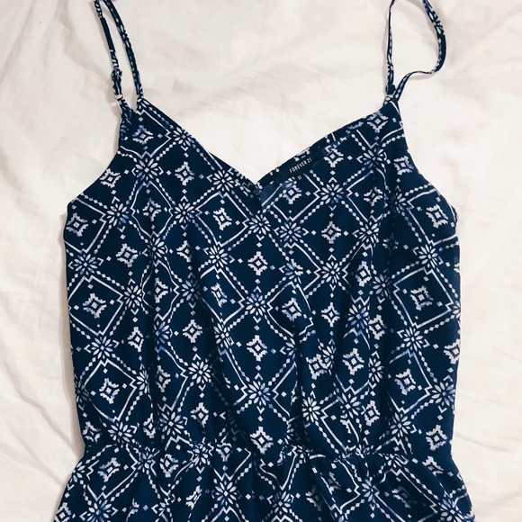 SALE Blue and White Patterned Dress - Picture 2 of 4